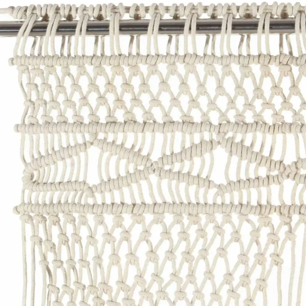 vidaXL Cortina de macramé algodón 140x240 cm Crema Outlet