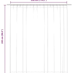 vidaXL Decoración-Cortina opaca con ganchos 290x245 cm