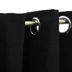 vidaXL Cortina opaca con ojales look de lino 290x245 cm Negro Sale