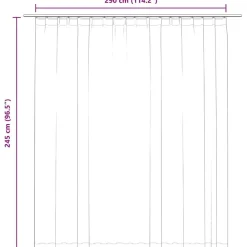 vidaXL Decoración-Cortina opaca con ganchos 290x245 cm