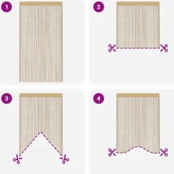 vidaXL Cortinas de flecos 2 piezas 100x250 cm Beige Sale