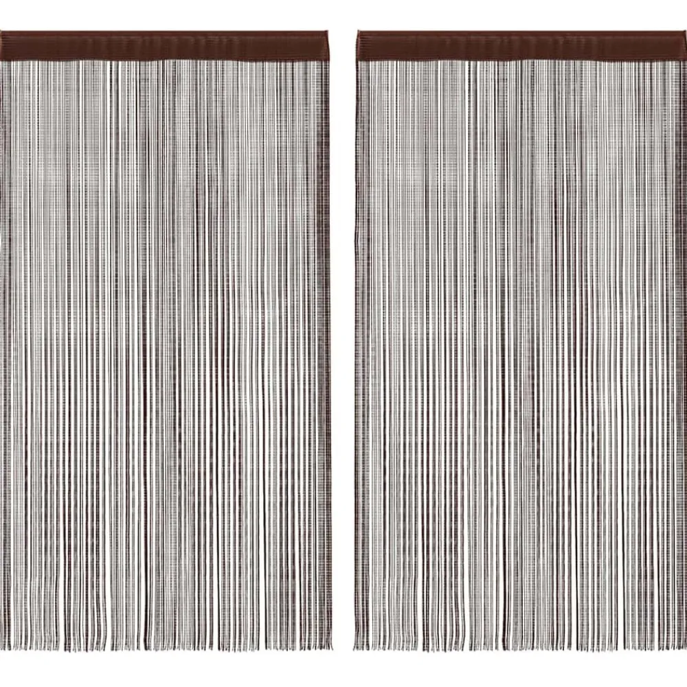 vidaXL Decoración-Cortinas de flecos 2 piezas 100x250 cm marrón