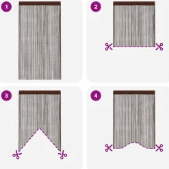 vidaXL Decoración-Cortinas de flecos 2 piezas 100x250 cm marrón
