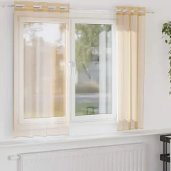 vidaXL Cortinas de gasa con ojales 2 uds Arena Hot