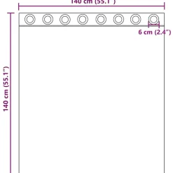 vidaXL Decoración-Cortinas de gasa con ojales 2 uds 140x140 cm