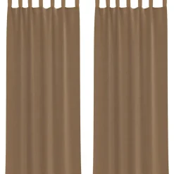 vidaXL Cortinas de gasa con trabillas 2 uds marrón claro 140x260 cm Marr&oacute;n claro