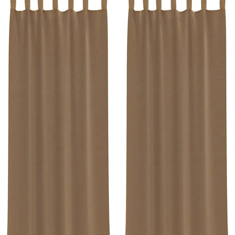 vidaXL Cortinas de gasa con trabillas 2 uds marrón claro 140x260 cm Marr&oacute;n claro