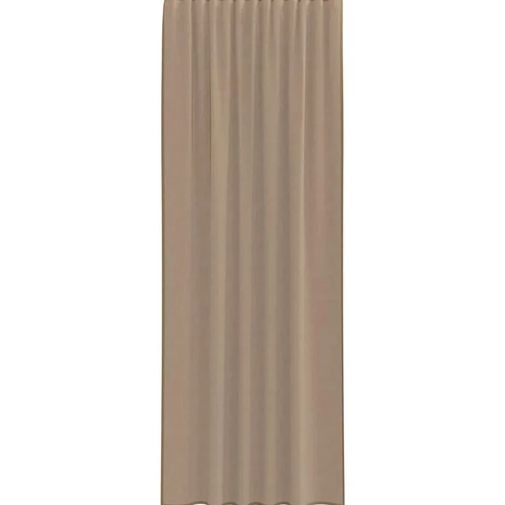 vidaXL Cortinas de gasa con trabillas 2 uds marrón claro 140x260 cm Marr&oacute;n claro