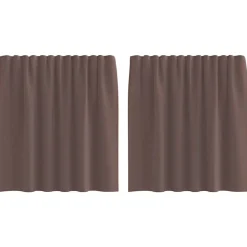 vidaXL Decoración-Cortinas de gasa con trabillas 2 uds. marrón