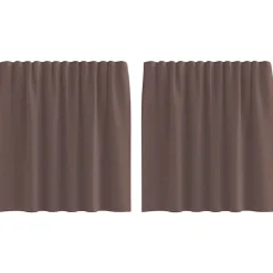 vidaXL Cortinas de gasa con bolsillos para varillas 2 uds. marrón Marr&oacute;n