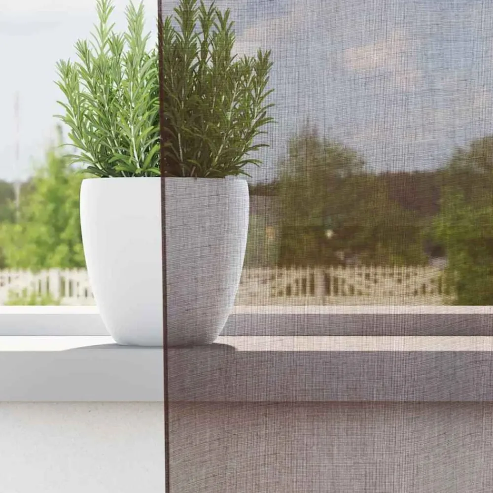 vidaXL Cortinas de gasa con bolsillos para varillas 2 uds. marrón Marr&oacute;n