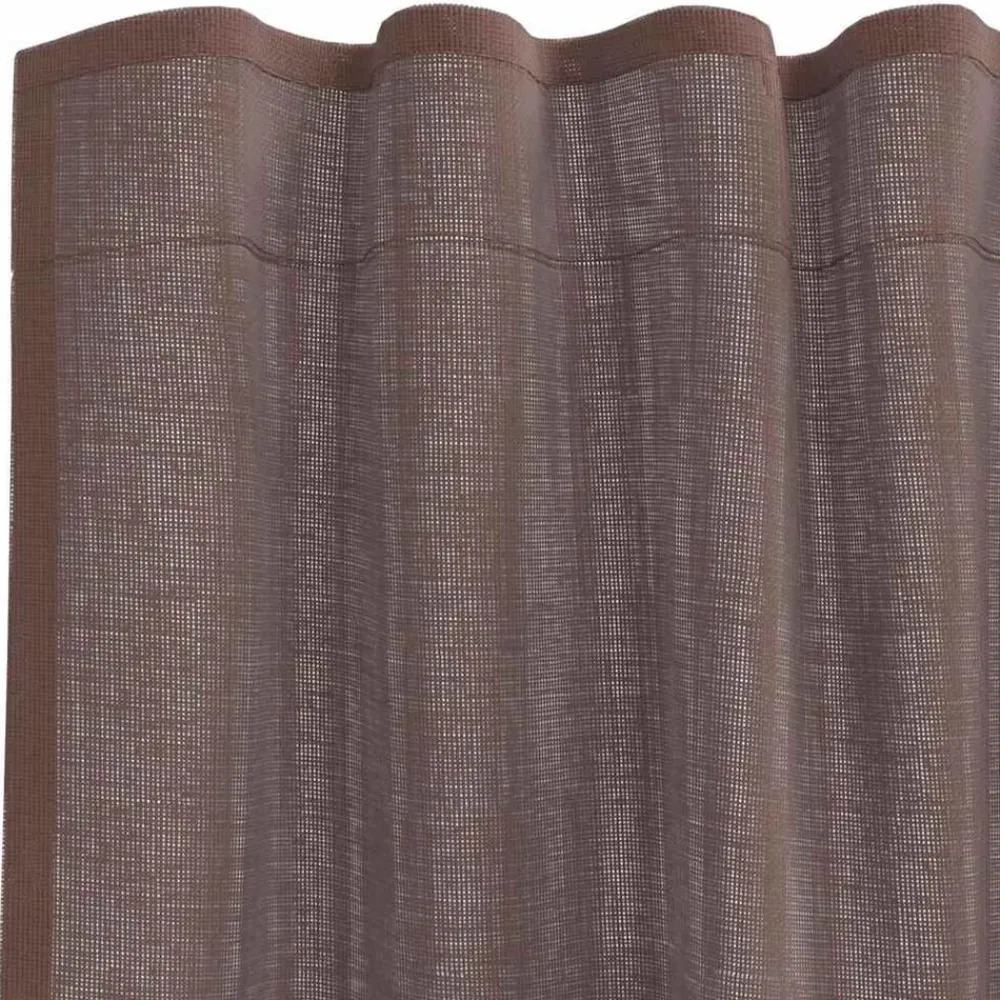vidaXL Cortinas de gasa con bolsillos para varillas 2 uds. marrón Marr&oacute;n