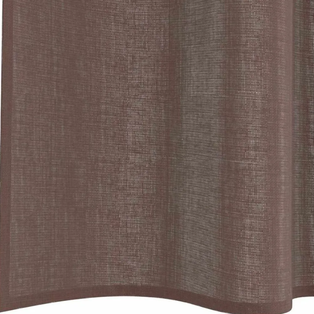 vidaXL Cortinas de gasa con bolsillos para varillas 2 uds. marrón Marr&oacute;n