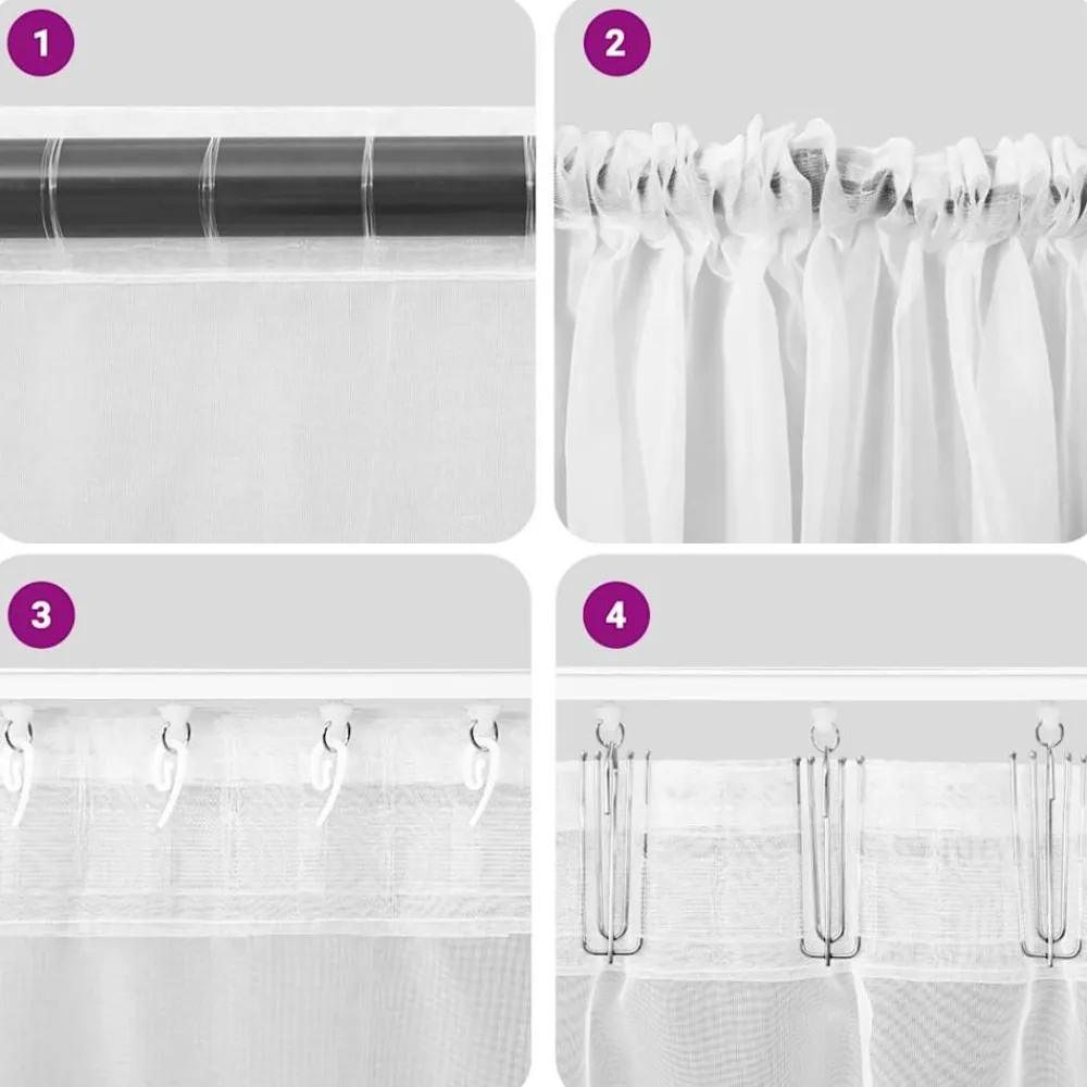 vidaXL Cortinas de gasa con bolsillos para varillas 2 uds. marrón Marr&oacute;n