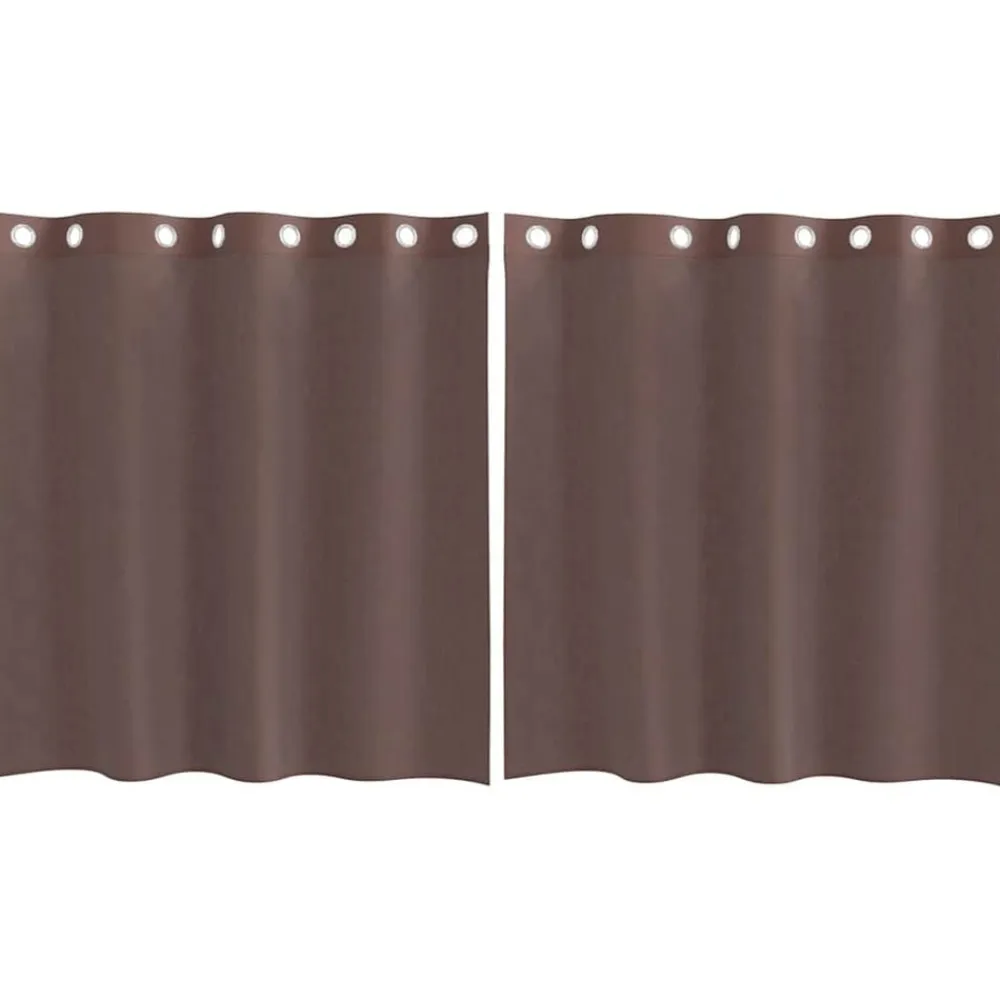 vidaXL Cortinas de gasa con ojales 2 uds marrón 140x140 cm Marr&oacute;n Clearance