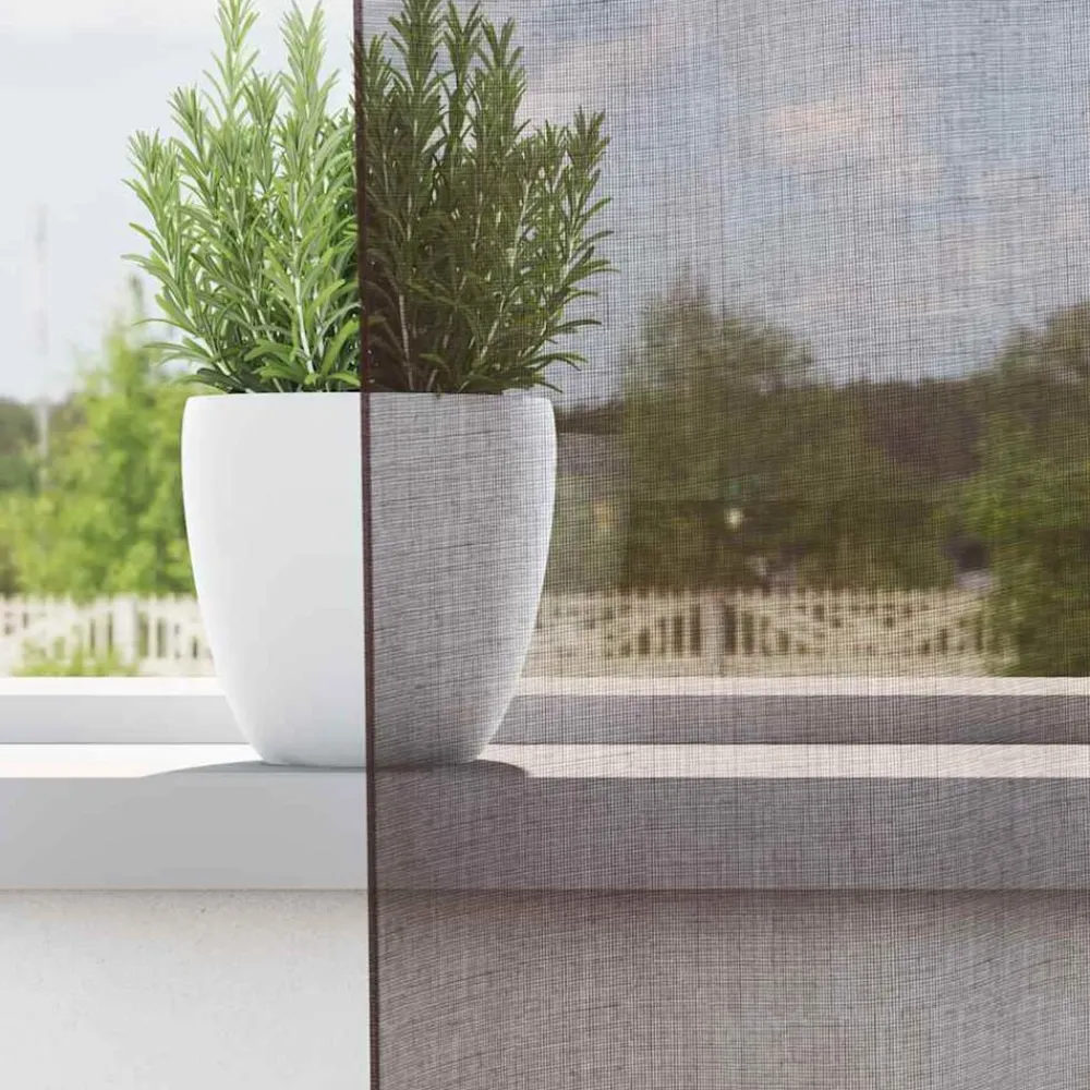 vidaXL Cortinas de gasa con ojales 2 uds marrón 140x140 cm Marr&oacute;n Clearance