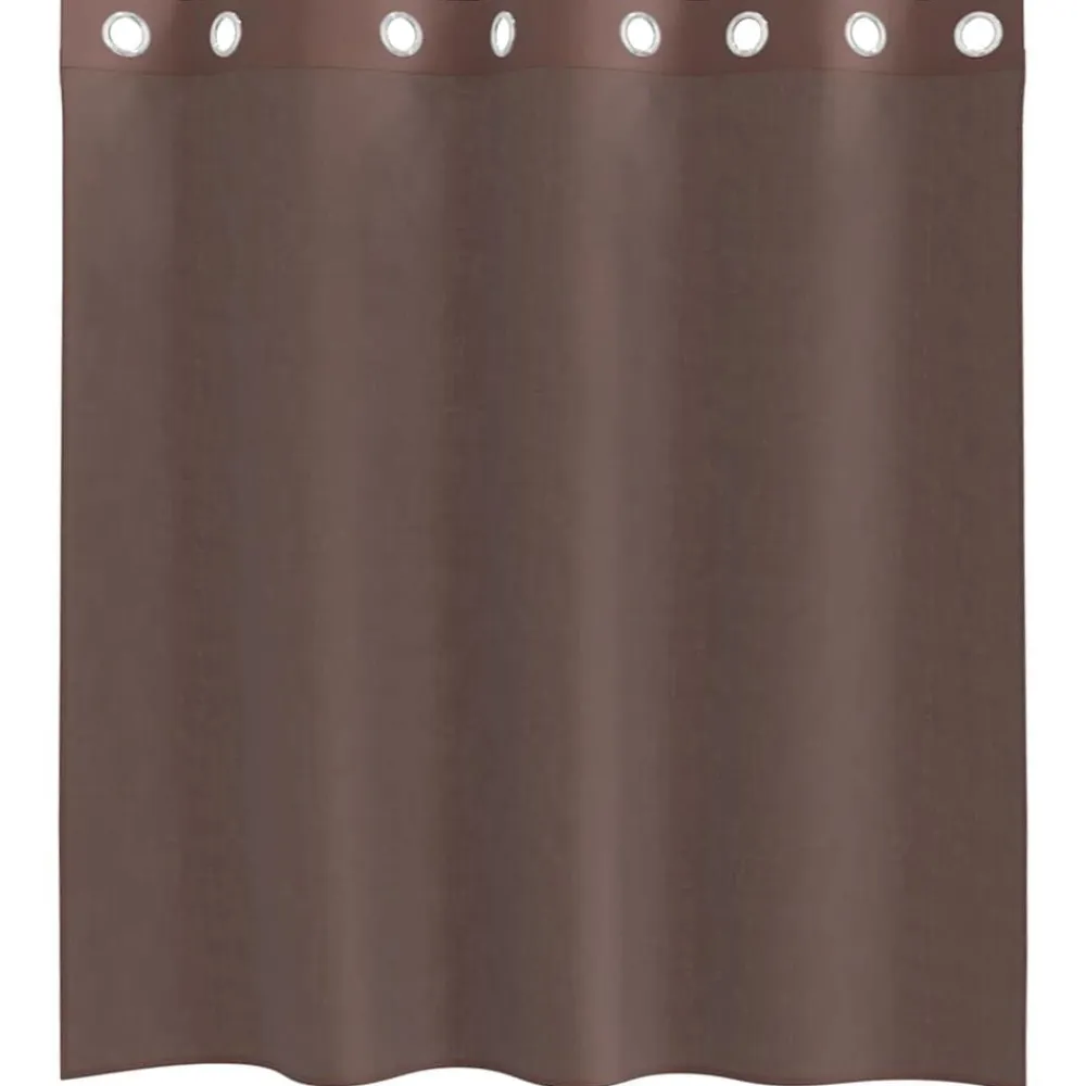 vidaXL Cortinas de gasa con ojales 2 uds marrón 140x140 cm Marr&oacute;n Clearance