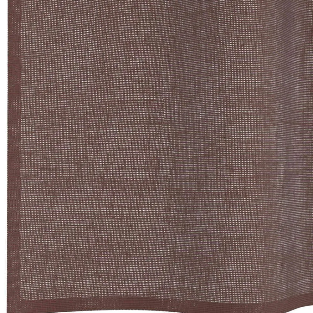 vidaXL Cortinas de gasa con ojales 2 uds marrón 140x140 cm Marr&oacute;n Clearance