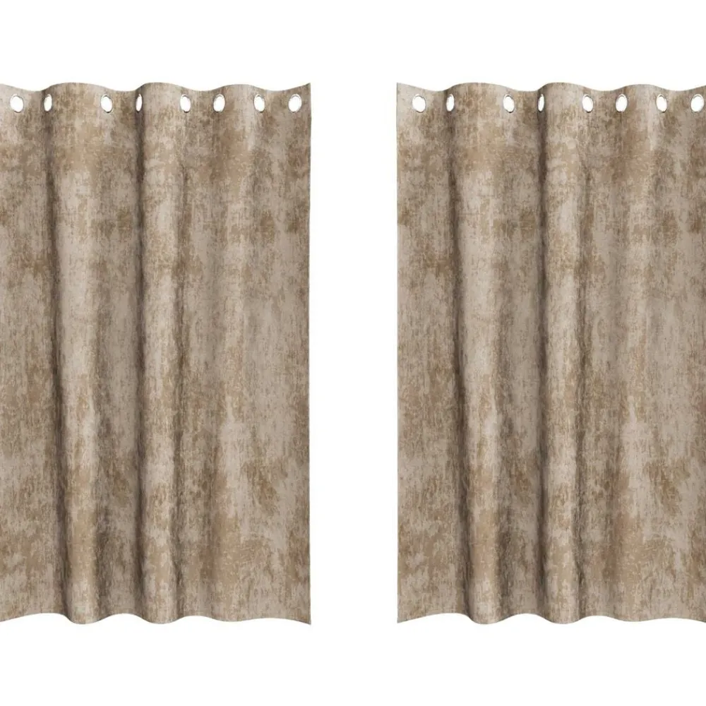vidaXL Cortinas de Terciopelo 2 pcs champán 175 x 140 cm Terciopelo champán Hot