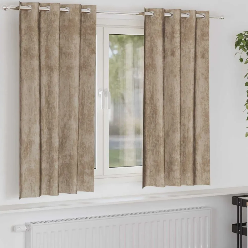 vidaXL Cortinas de Terciopelo 2 pcs champán 175 x 140 cm Terciopelo champán Hot