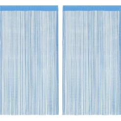 vidaXL Cortinas de tiras 2 uds 100x250 cm Azul claro Outlet
