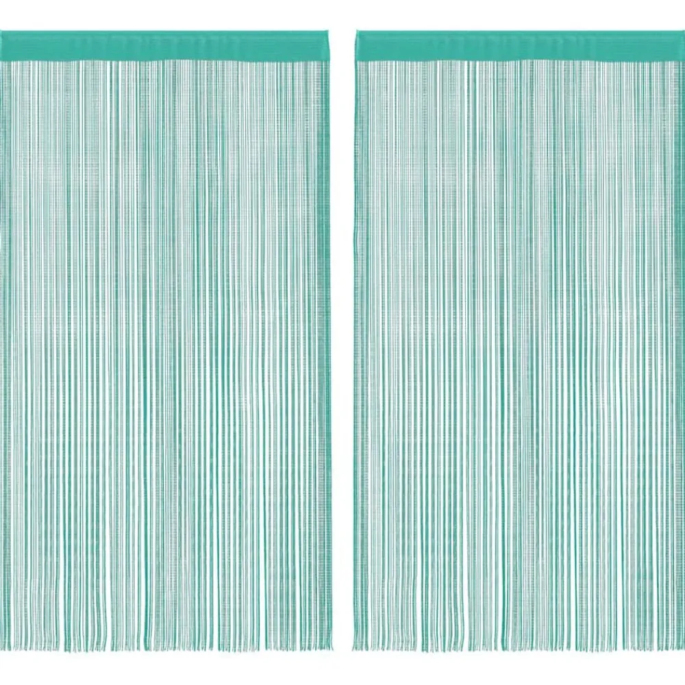 vidaXL Cortinas de tiras 2 uds turquesa 100x250 cm Tuquesa Clearance