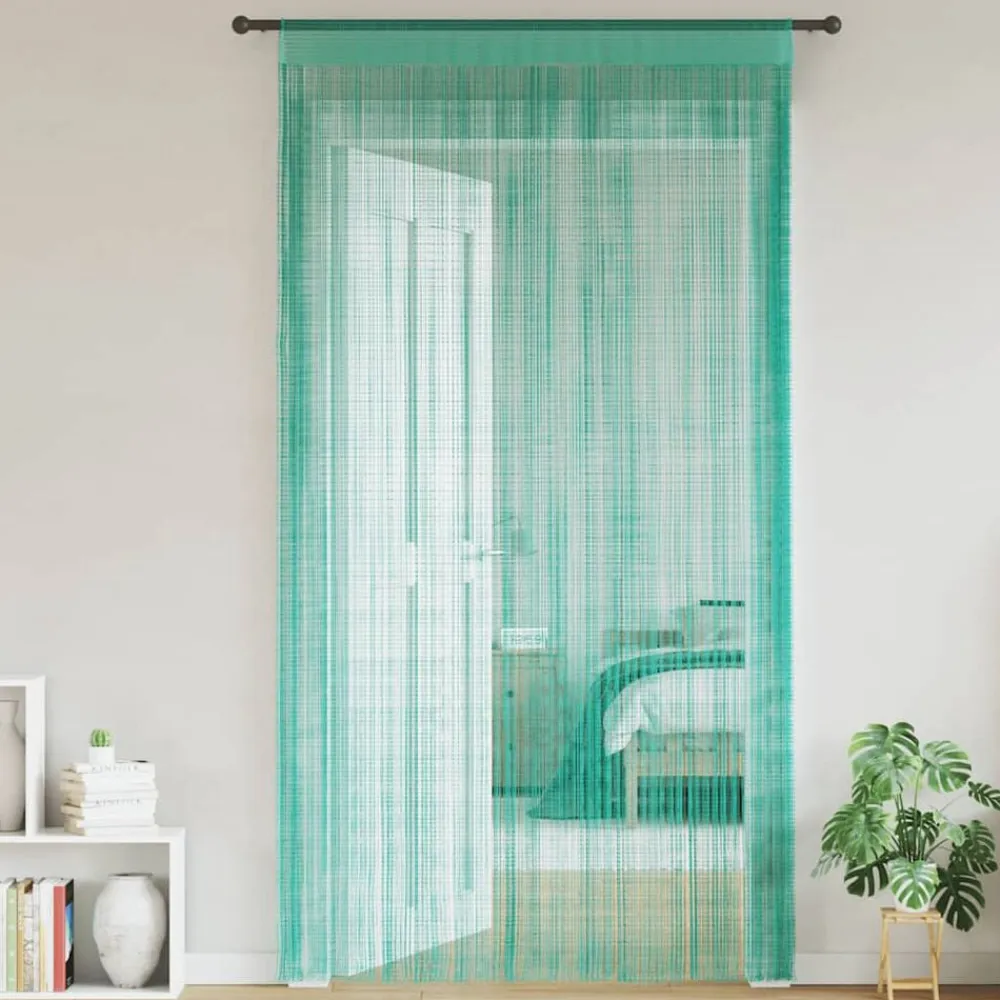 vidaXL Cortinas de tiras 2 uds turquesa 100x250 cm Tuquesa Clearance