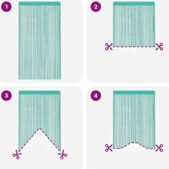 vidaXL Cortinas de tiras 2 uds turquesa 100x250 cm Tuquesa Clearance