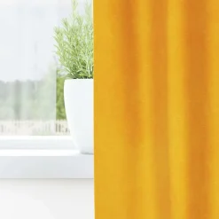 vidaXL Cortinas opacas 2 pcs 140 x 140 cm Terciopelo Amarillo mostaza Sale