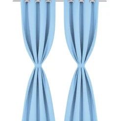 vidaXL Cortinas opacas 2 piezas con ojales de metal 135x175cm turquesa Tuquesa Discount