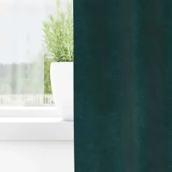 vidaXL Cortinas opacas 2 pcs 140 x 140 cm Terciopelo Verde oscuro Outlet