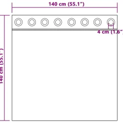 vidaXL Decoración-Cortinas opacas 2 pcs 140 x 140 cm Terciopelo