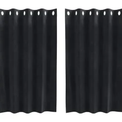 vidaXL Cortinas opacas 2 pcs 140 x 140 cm Terciopelo Negro Online