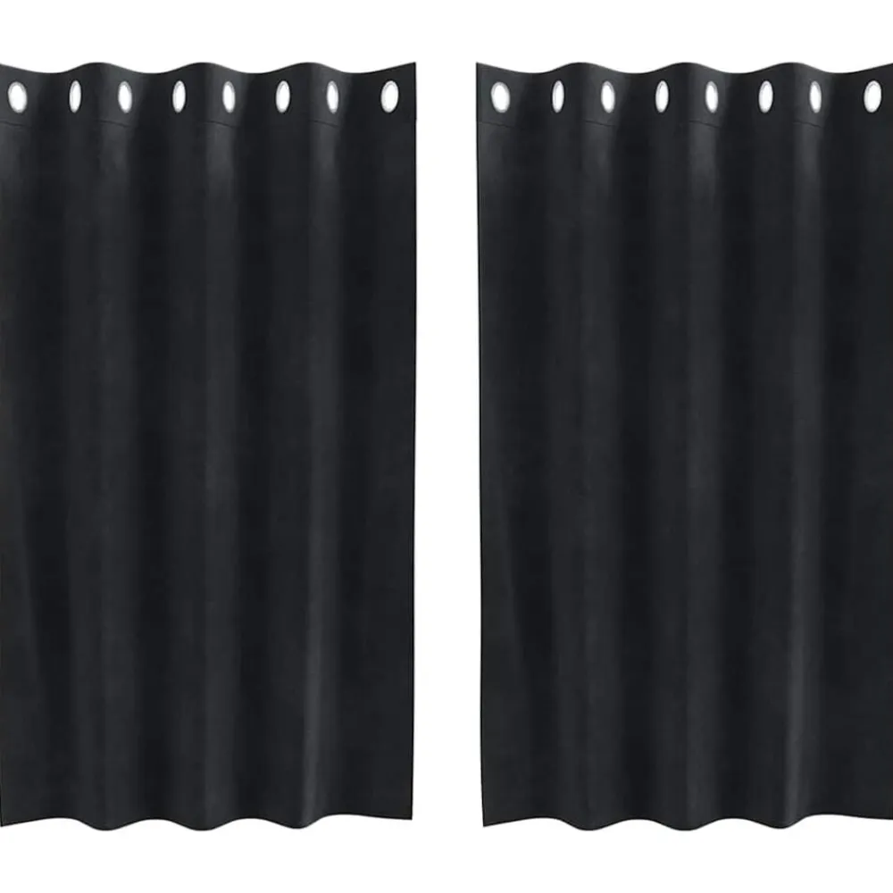 vidaXL Cortinas opacas 2 pcs 140 x 140 cm Terciopelo Negro Online