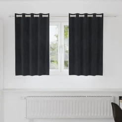vidaXL Cortinas opacas 2 pcs 140 x 140 cm Terciopelo Negro Online