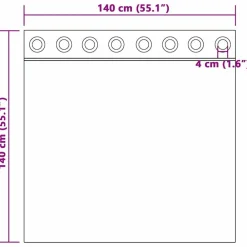 vidaXL Cortinas opacas 2 pcs 140 x 140 cm Terciopelo Negro Online