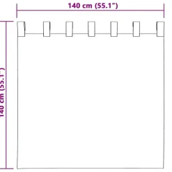vidaXL Decoración-Cortinas Opacas con Anillas 2 pcs 140 x 140 cm