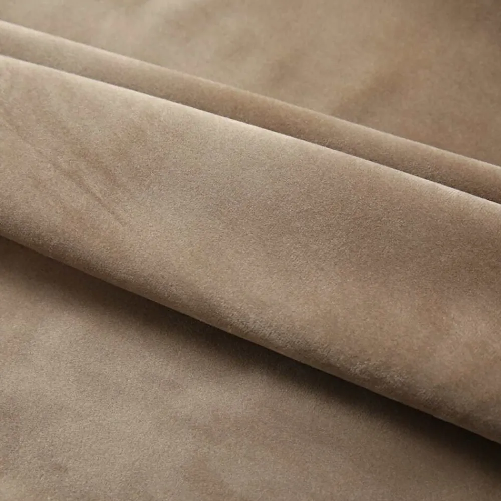 vidaXL Cortinas opacas con ganchos 2 pzas terciopelo 140x175 cm Beige Sale