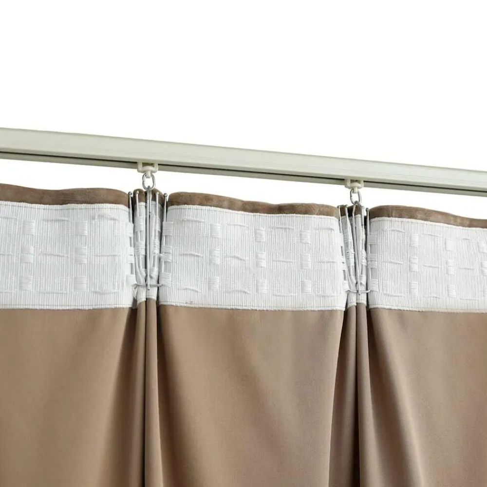 vidaXL Cortinas opacas con ganchos 2 pzas terciopelo 140x175 cm Beige Sale