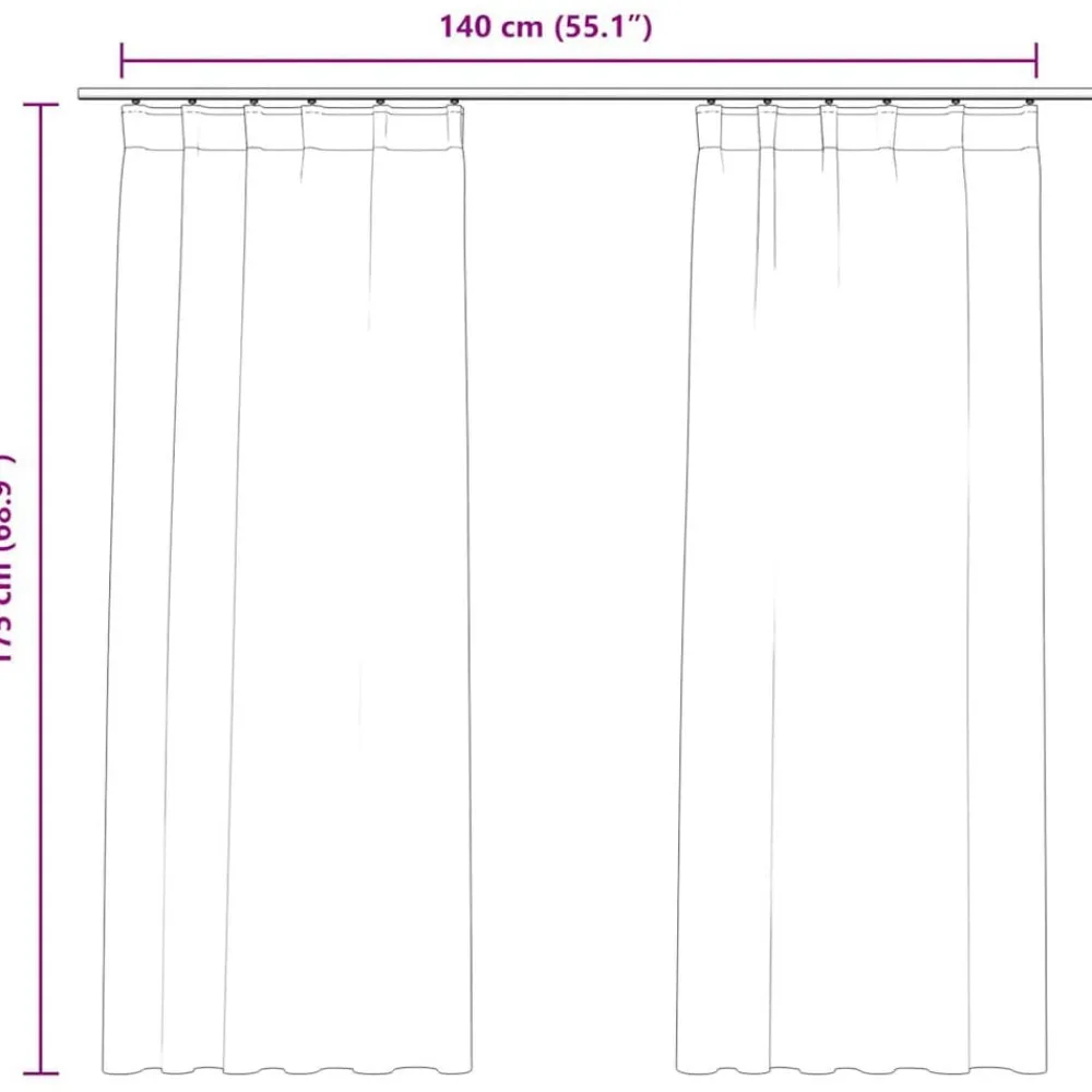 vidaXL Cortinas opacas con ganchos 2 pzas terciopelo 140x175 cm Beige Sale