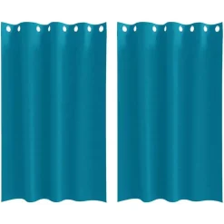 vidaXL Cortinas Opacas con Anillas 2 pcs 175 x 140 cm Tuquesa Hot