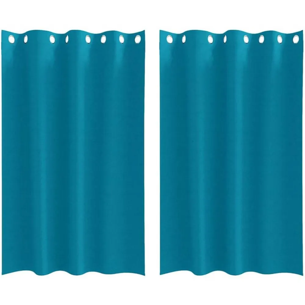 vidaXL Cortinas Opacas con Anillas 2 pcs 175 x 140 cm Tuquesa Hot