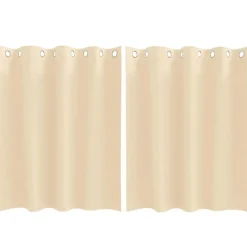 vidaXL Cortinas Opacas con Anillas 2 pcs 140 x 140 cm Poliéster Crema Sale