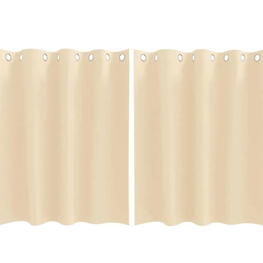 vidaXL Cortinas Opacas con Anillas 2 pcs 140 x 140 cm Poliéster Crema Sale