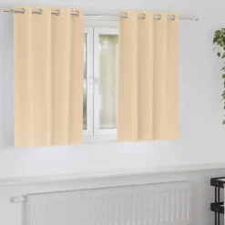 vidaXL Cortinas Opacas con Anillas 2 pcs 140 x 140 cm Poliéster Crema Sale