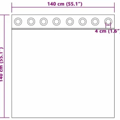 vidaXL Cortinas Opacas con Anillas 2 pcs 140 x 140 cm Poliéster Crema Sale