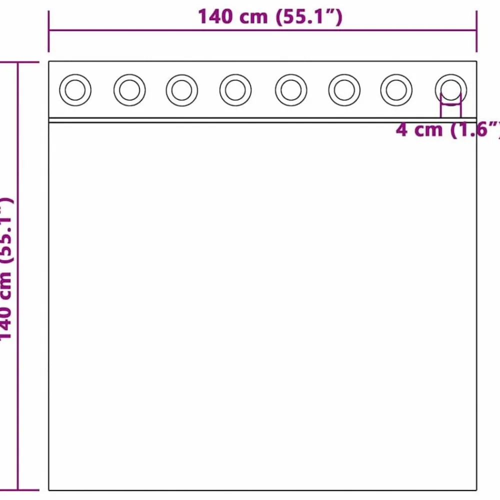 vidaXL Cortinas Opacas con Anillas 2 pcs 140 x 140 cm Poliéster Crema Sale