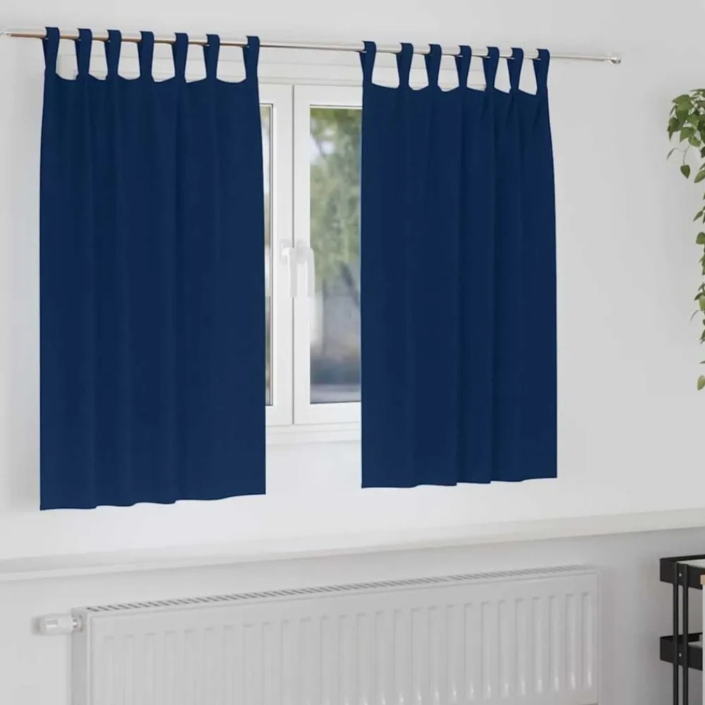 vidaXL Decoración-Cortinas Opacas con Anillas 2 pcs 140 x 140 cm
