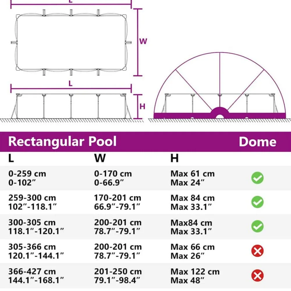 vidaXL Piscina Y Spa-Cúpula para piscina Manual 405 x 405 x 192 cm