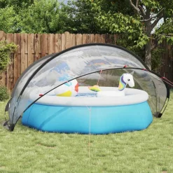 vidaXL Piscina Y Spa-Cúpula para piscina Manual 336 x 322 x 160 cm PVC
